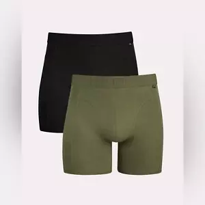 Hanes Explorer Men's Boxer Brief Underwear, Olive/Black, 2-Pack - Small - Picture 1 of 7