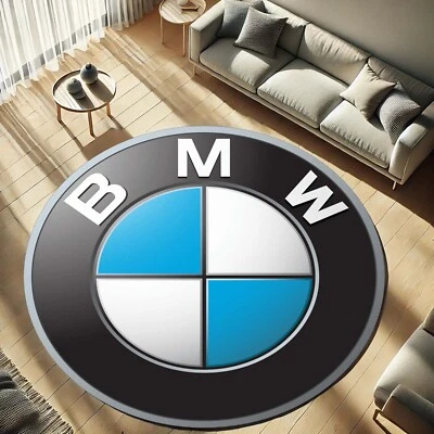 Bmw Round Rug, Bmw Fan Rug, Man Cave Rug, Bmw Logo Rug, My car Rug, BMW, BMW Rug - Image 1 of 4