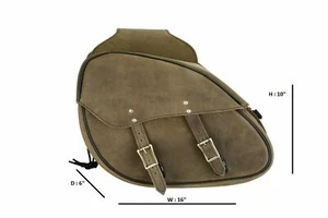Genuine Naked LEATHER BROWN Quick Release CC Saddlebags for Harley Davidson - Picture 1 of 7