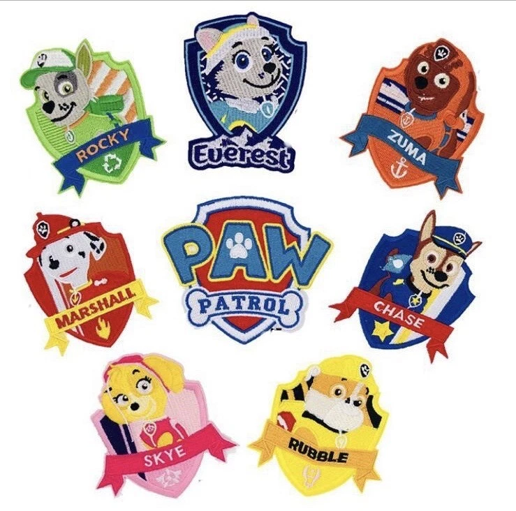 Iron on Paw Patrol Cartoon Large Applique Patch DIFFERENT STYLES - Image 1 of 1