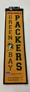 Green Bay Packers NFL Super Bowl II Winning Streak Embroidered Heritage Banner! - Picture 1 of 6