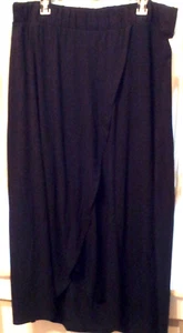 Liz Lange Black Maternity Knit Maxi Skirt Size L-Large Ankle Length Layered Look - Picture 1 of 11