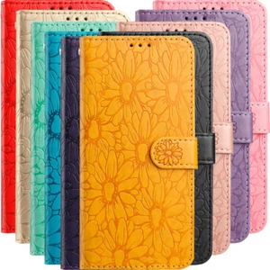 For Samsung S9 S8 A5 A10 Note 20 10 9 Daisy Pattern Wallet Case Phone Case Cover - Picture 1 of 22