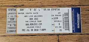Bon Jovi Concert Ticket Circle Tour July 30 2010 Soldier Field Chicago Full Tix - Picture 1 of 2