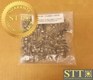 HEX CAP BOLT .75 INCH 6MM X 1 THREAD GRADE 304 STAINLESS STEEL ( LOT OF 119) NEW - Picture 1 of 4