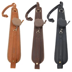 Canvas Leather Shooting Straps Shotgun Rifle Sling with Removable Bag - Picture 1 of 58