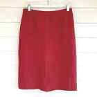 Dana Buchman Red Silk Blend Lined Zippered Pencil Skirt Sz 10