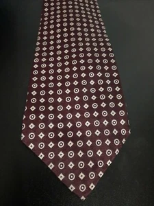 Polo By Ralph Lauren Red Gold Geometric Silk Hand Made - Picture 1 of 6