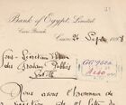 EGYPT old Rare Letterhead BANK OF EGYPT Ltd. Earliest Excited Bank 1898 Signed 