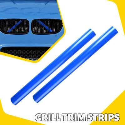 Grill Bar V Brace For BMW F10 F30 1-4Serie Front Grille Trim Strips Cover Blue P - Image 1 of 4