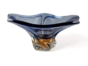 Vintage MURANO glass bowl Sommerso art purple pentagonal 10" ITALY 1960's EVC - Picture 1 of 6