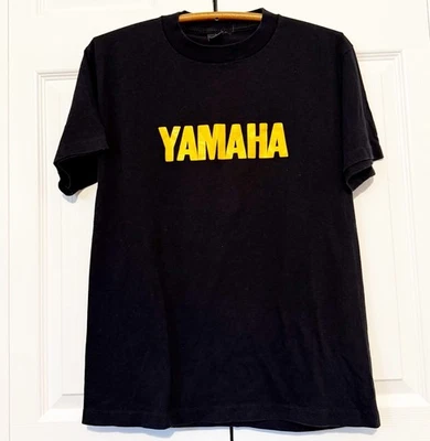 Винтажная футболка 80-х Yamaha XL черная с графическим логотипом футболка мотоспорт мотоцикл наковальня - Изображение 1 из 4