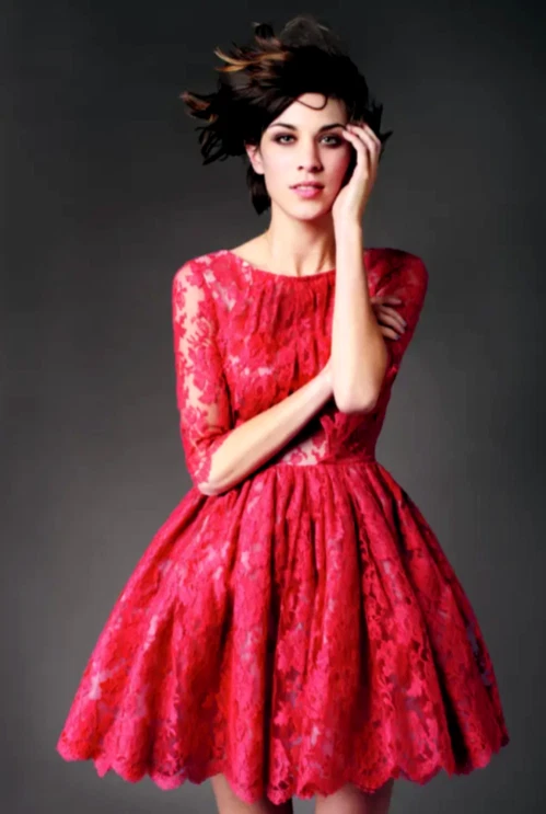 Erdem 2011 Runway Red Lace Embroidered A-Line Flare Cocktail Dress US 2 / UK 6 - Image 1 of 4