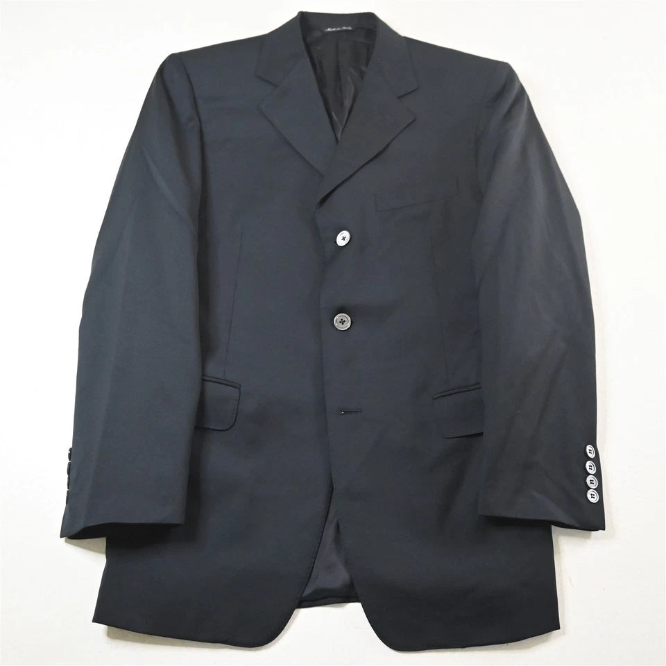 Canali 38R Black 100% Wool Italy Made Mens Blazer Suit Jacket Sport Coat - Image 1 of 4