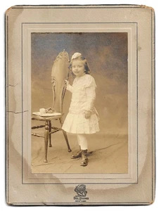 Old Cabinet Photo Little Girl Id'd as Alice Barcel, Bronx NY Born 1905 - Picture 1 of 4