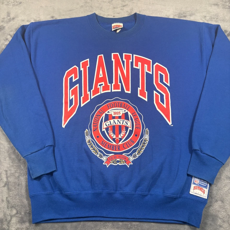 Vintage 1925 New York Giants Sweatshirt Mens Large Blue Nutmeg Football NFL - Image 1 of 4