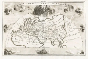 Old World Weltkarte Mappemonde engraving Kupferstich gravure Cellarius 1700 - Picture 1 of 1