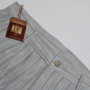 Italo Ferretti NWT Chino / Bermuda Shorts Size XL in Blue & Gray Cotton & Linen - Picture 1 of 11