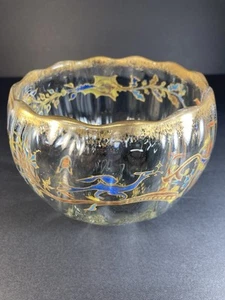RARE FRENCH ANTIQUE Mont JOYE LEGRAS GLASS ENAMELED BOWL DATED 1897 ON BASE - Picture 1 of 19