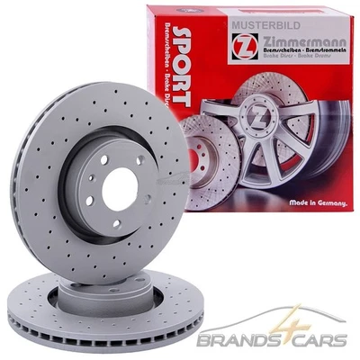 ZIMMERMANN 2x FRONT SPORT BRAKE DISCS FOR AUDI A3 SEAT LEON SKODA VW GOLF 6 - Image 1 of 2