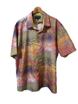 Inserch Shirt Mens 4XL Premium Tie Die Button Up Short Sleeve Shirt - Image 1 of 4
