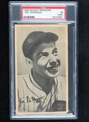 1936 Goudey Wide Pen Premiums R314B-1 Joe DiMaggio PSA 1 HOF - Image 1 of 2
