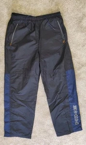 Giacca a vento Nike nera vintage anni 90 pantaloni pista zip tasche blu uomo large - Foto 1 di 6