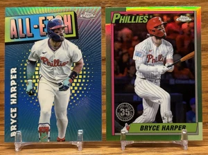 BRYCE HARPER All-Etch + 1990 Refractor LOT | 2025 Topps Chrome PHILLIES - Picture 1 of 2