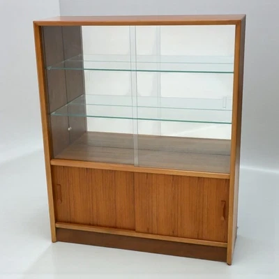 1950s-60s Gibbs Teak Display Cabinet & Cupboard Sliding Doors FREE UK Delivery* - Image 1 of 4