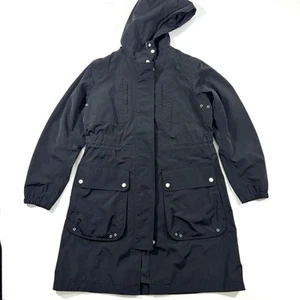 Athleta Ballard Waterproof Parka Jacket Black Hooded Size Medium - Picture 1 of 7