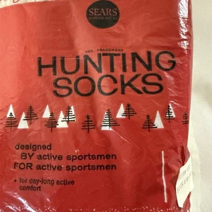 Sears Vintage Hunting Socks Made In USA Fits 11 1/2 To 12  NEW in Original Bag - Picture 1 of 7