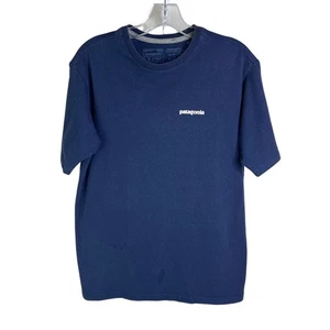 Patagonia T-Shirt Mens Small Blue Crewneck Regular Fit Classic Logo outdoorsy - Picture 1 of 9