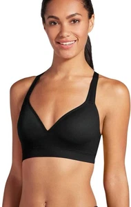 Jockey Damen Activewear Mid Impact geformte Cup nahtloser Sport-BH schwarz Medium - Bild 1 von 12