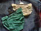 1 PAIR LADIES M&S BRIEFS WITH LACE TOP  - SIZE 8 or 10 - JADE or IVORY