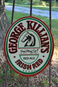 Vintage George Killians Irish Red Ale Beer TOC cardboard 1986 Sign Coors Oval  - Picture 1 of 12