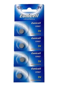 4 x CR927 3V Lithium Knopfzelle 30 mAh ( 1 Blistercard a 4 Batterien ) Eunicell