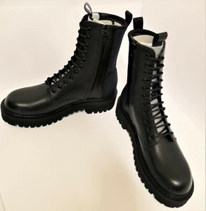 Original VALENTINO GARAVANI COMBAT BOOTS Neopren/Leder STIEFEL SHOES SCHUHE 43 - Picture 1 of 6