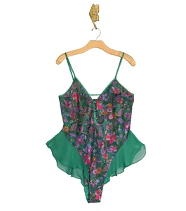 VTG Y2K Victorias Secret Gold Label Floral Teddy L Fairy Coquette 90s Bodysuit - Picture 1 of 12