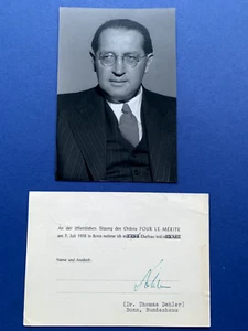 THOMAS DEHLER (†1967)  "Pour le Mérite" signed Einladungskarte 10x15 Rarität - Picture 1 of 2