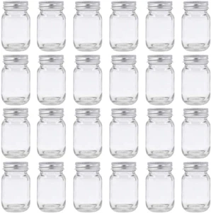 U-Pack 2Oz Mason Jar with Silver Lid for Honey Jam Spice Pack of 24 Sets - Picture 1 of 4