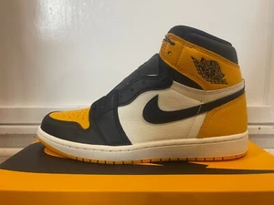 Nike Air Jordan 1 Retro High OG Yellow Toe Size US9.5 (Taxi/Black-Sail) - Picture 1 of 6