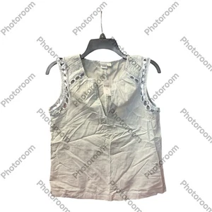 Gap Sleeveless Tank Top Women’s XS Lace Accent Light Blue V Neck NWT - Picture 1 of 4