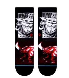 Calze casual Stance bambini nere crew cotone InfiKnit Star Wars manga Mudhorn taglia M - Foto 1 di 2