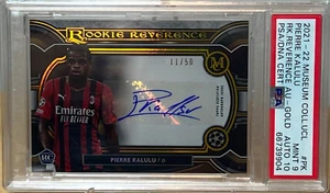 PIERRE KALULU 2021-22 TOPPS MUSEUM ROOKIE REVERENCE PSA 9 + 10 AUTO /50 AC MILAN - Picture 1 of 4