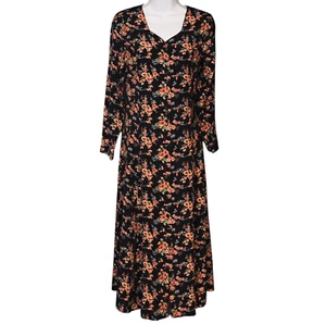 Vintage 80s Erika Midi Dress Sz Small Full Button A Line Floral Cottage Peasant - Picture 1 of 8