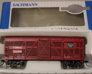 HO Scale Bachmann Silver Series 18505 40' Stock Car #52018 CB&Q Burlington Route - Bild 1 von 2
