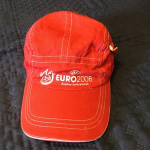 UEFA Euro 2008 Austria Switzerland Strapback Hat Red Soccer Futbol 5 Panel - Picture 1 of 7