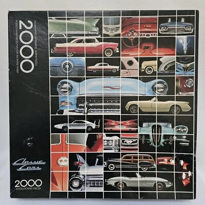 Vintage Hallmark Springbok Jigsaw Puzzle Classic Cars 2000 Pieces Ford Jaguar - Image 1 of 4