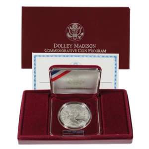 1999-P Proof $1 Silver Dolley Madison Commemorative Box, OGP & COA - Picture 1 of 3