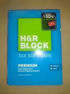 2015 H&R Block PREMIUM Federal State  Self employed, Property Owner CD Sealed - Picture 1 of 3